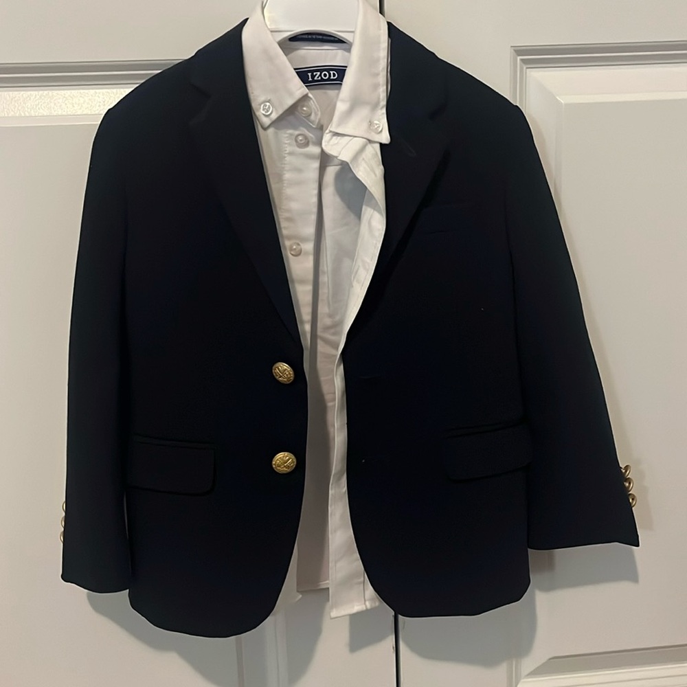 EUC IZOD boys Blazer jacket + Button down size 5